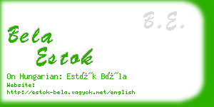 bela estok business card